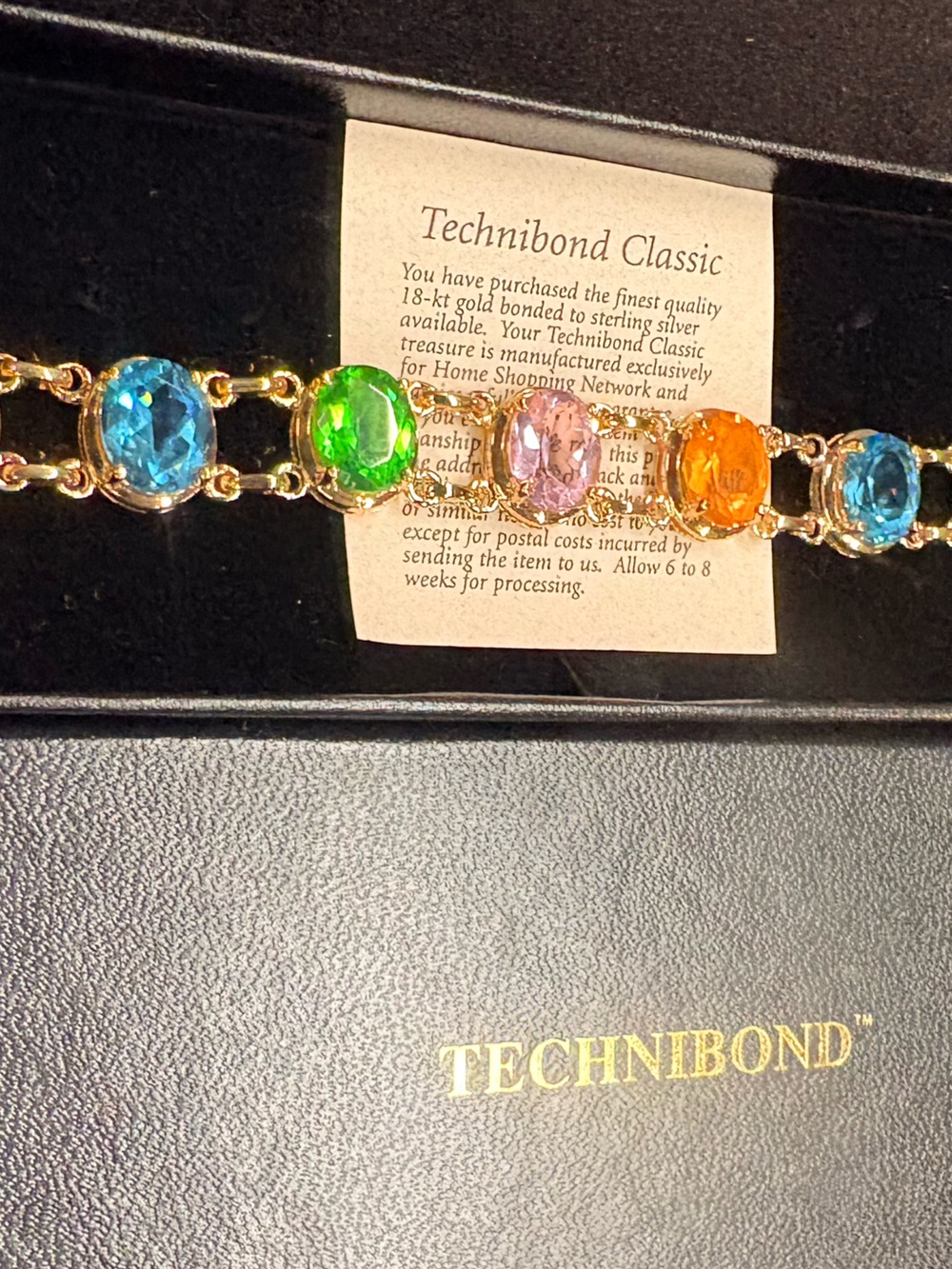 Technibond Gold-Bonded 925 Multi-stone Bracelet